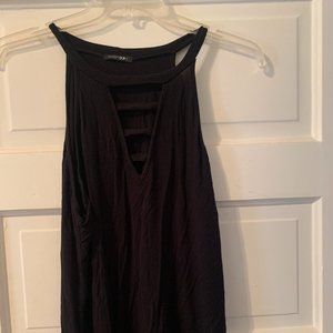 Black V Neck with cutouts